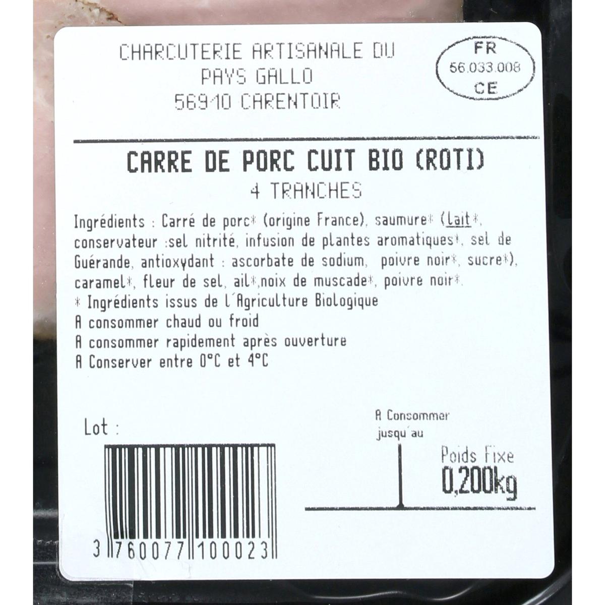 3760077100023 - Les Jours Bio - Rôti de Porc Bio