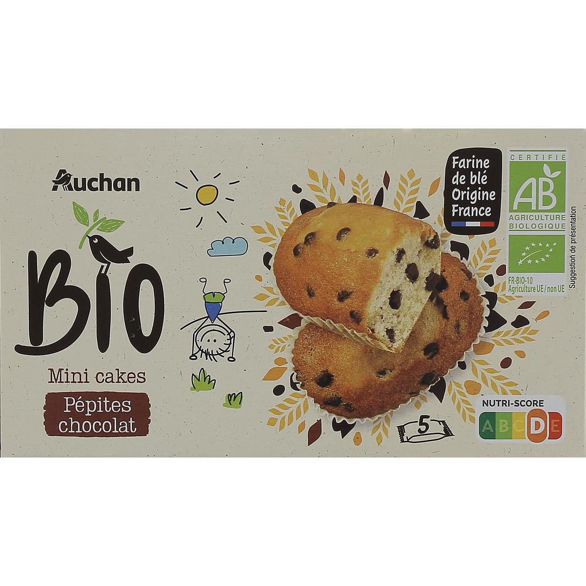 3596710360123 - Auchan BIO - Mini cakes aux pépites de chocolat bio x5