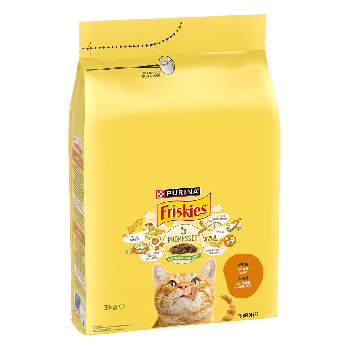 8445290950123 - Purina - Friskies - Croquettes Poulet et Légumes pour Chat Adulte