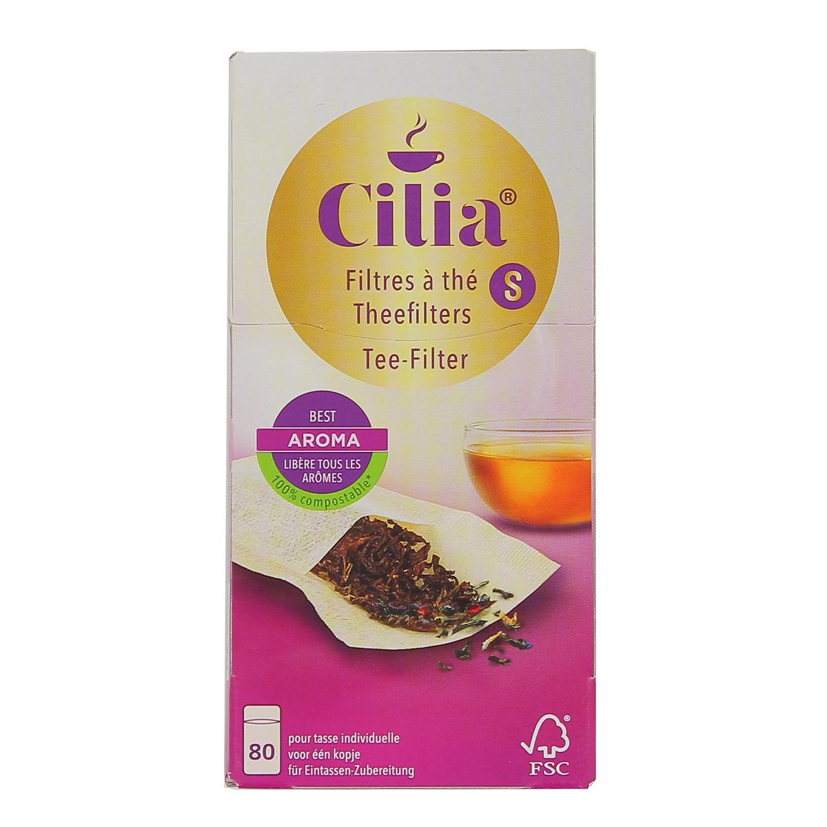 Livraison à domicile Cilia Filtres à thé taille S, 80 filtres