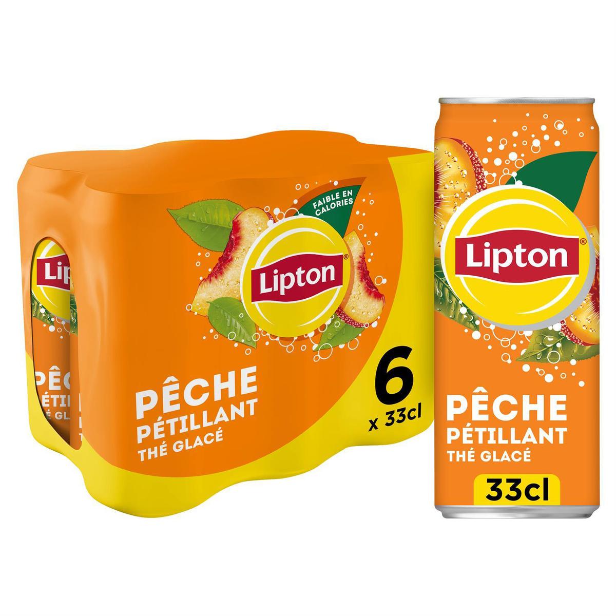 3168930174523 - Lipton - Boisson gazeuse à base de thé saveur pêche