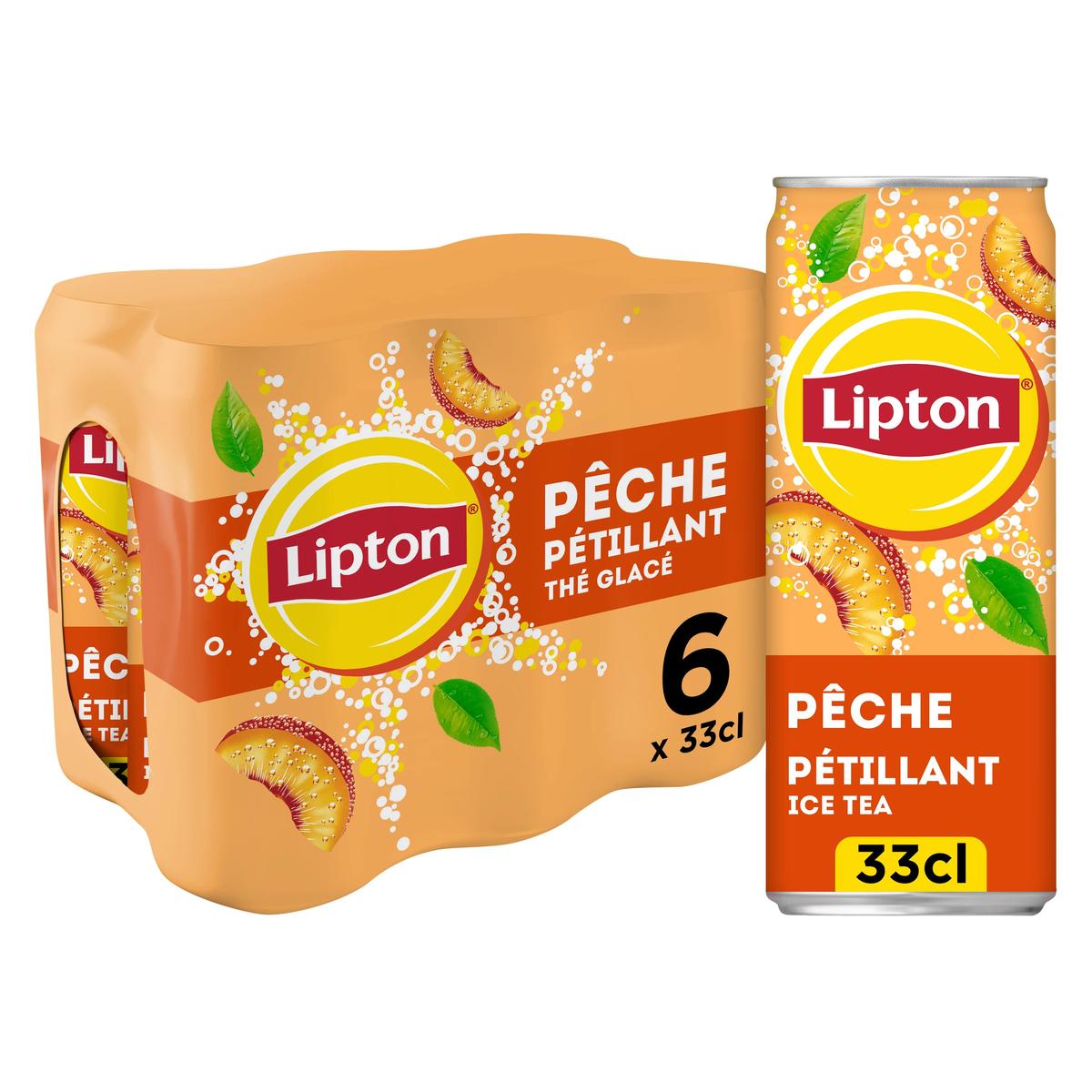 3168930174523 - Lipton - Boisson gazeuse à base de thé saveur pêche