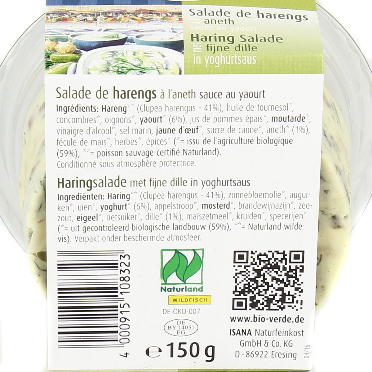 4000915108323 - BioVerde - Salade de harengs à l'aneth bio
