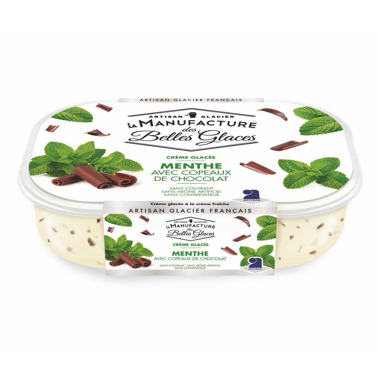 3433877510124 - La Manufacture des Belles Glaces - Crème glacée menthe avec copeaux de chocolat