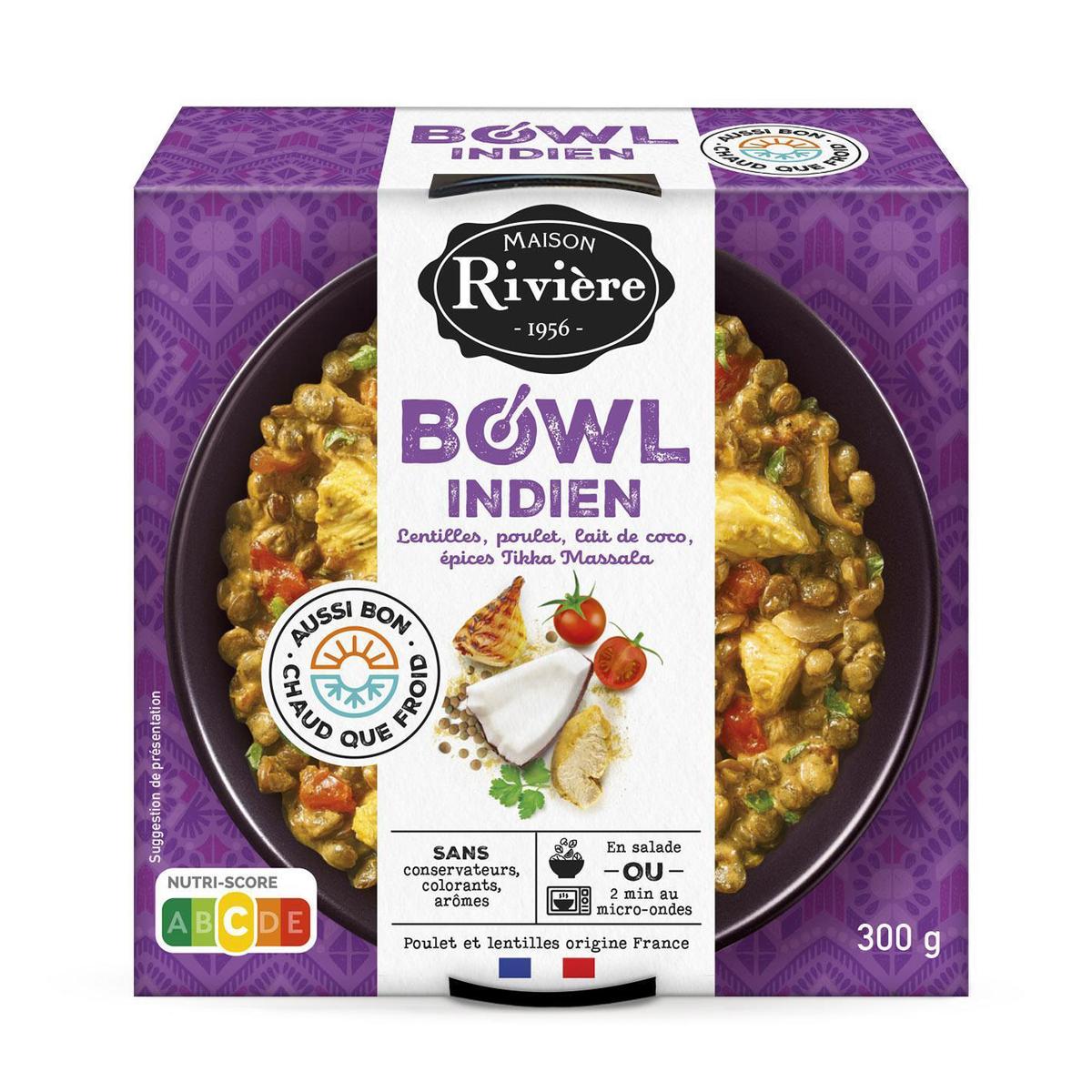 3375644010324 - Maison Rivière - Bowl Indien - Lentilles, Poulet, Lait de coco, épices Tikka Massala