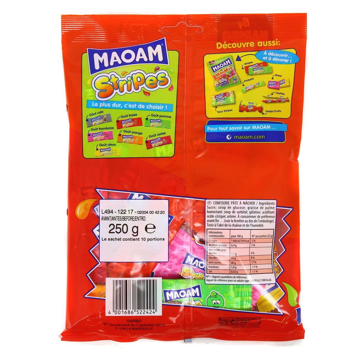 HARIBO - Maoam Maomixx - Bonbons Pâte à Mâcher - Sachet Bonbons
