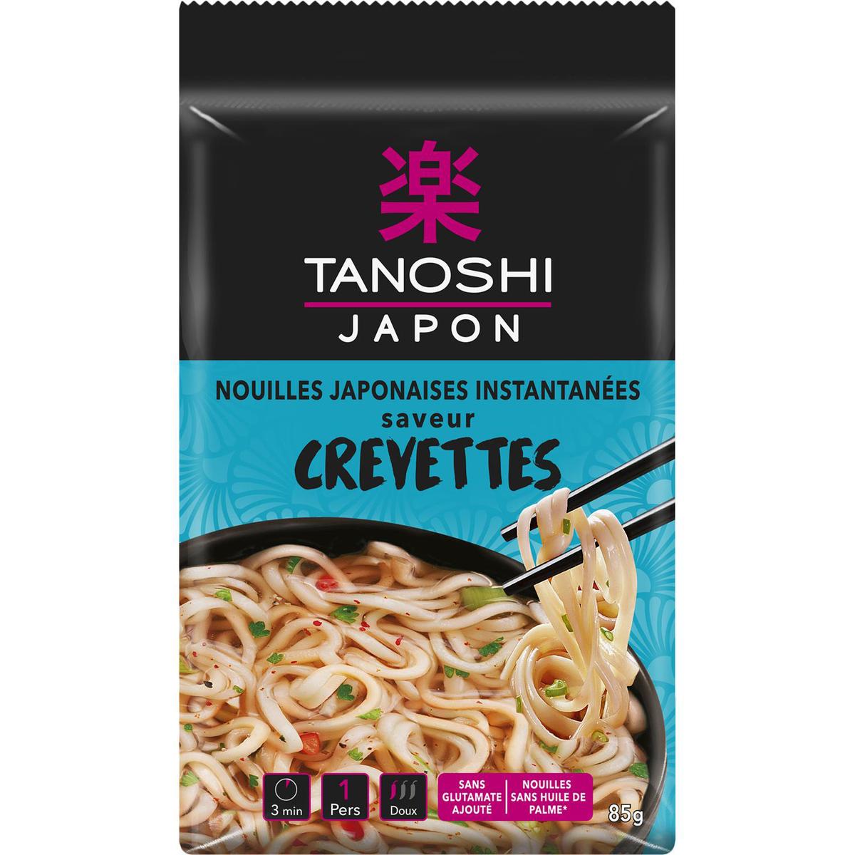 Tanoshi - Japon Nouilles de blé instantanées asiatiques saveur crevette