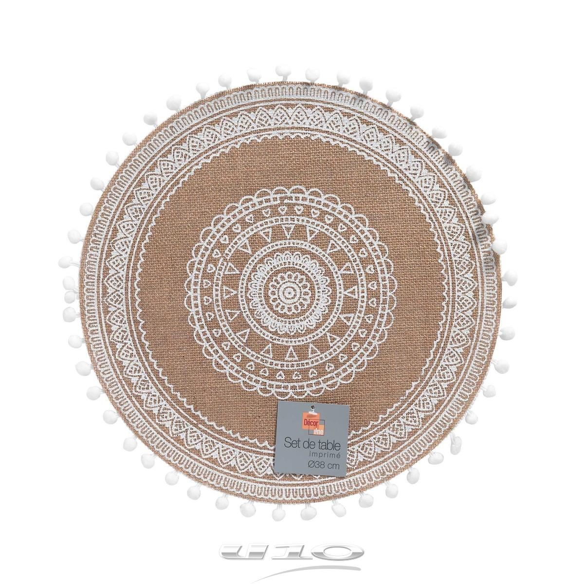 3574387904024 - Douceur D Interieur - Set de table en jute Renata Blanc