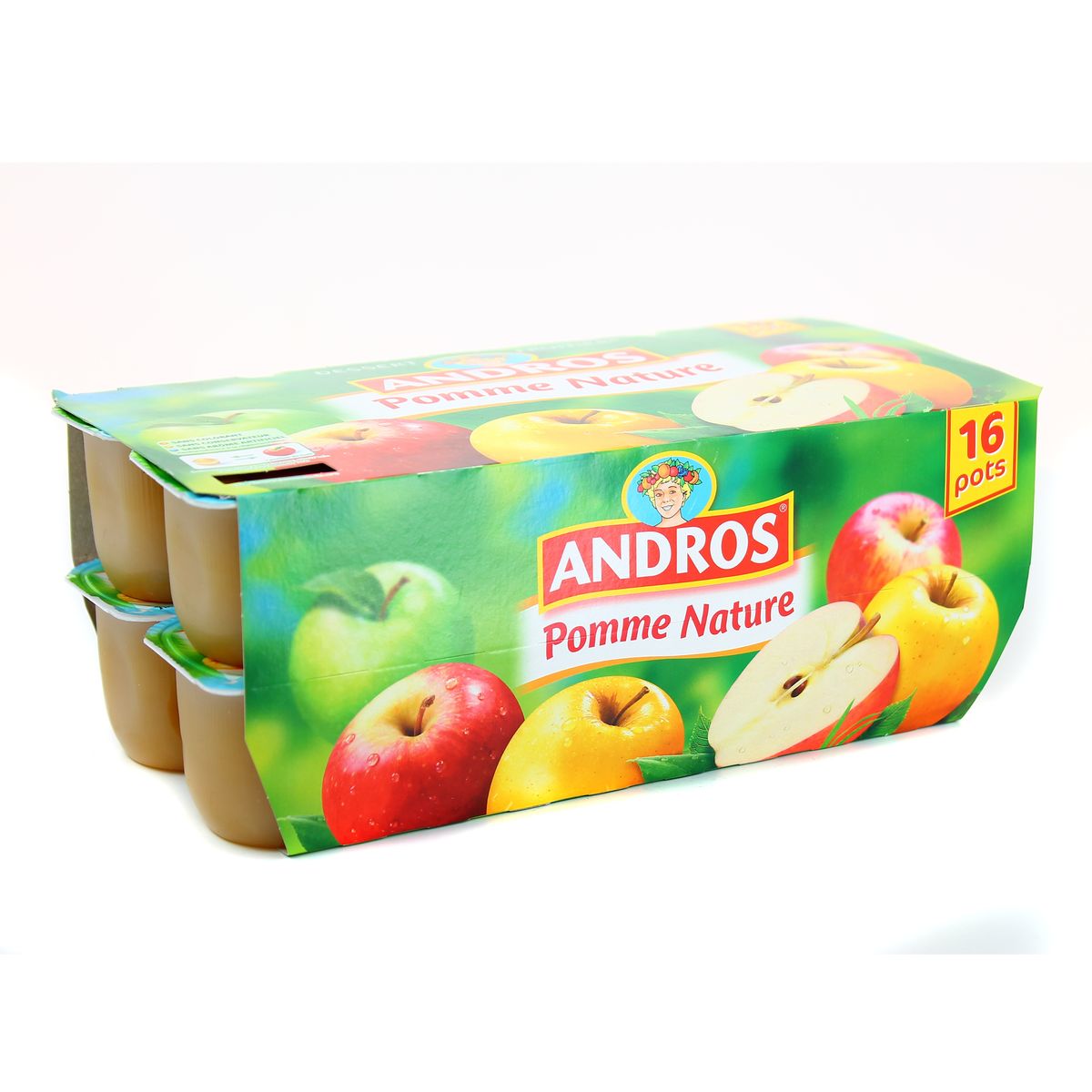 Compote pomme nature, Andros (4 x 100 g)  La Belle Vie : Courses en Ligne  - Livraison à Domicile