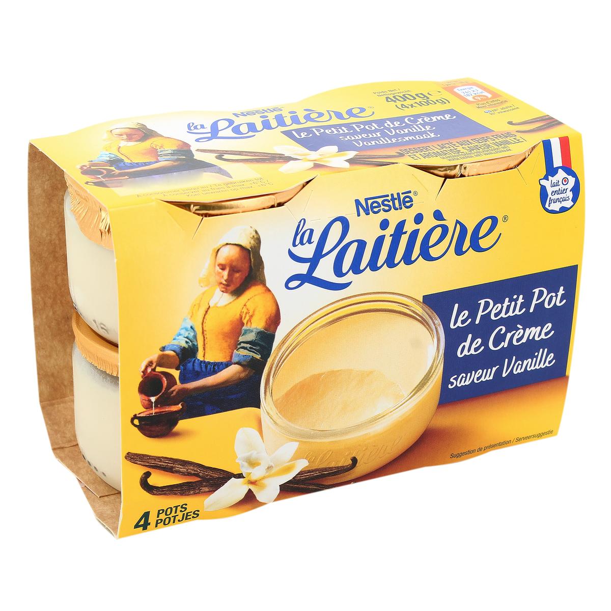 Petit pot de crème vanille, La laitière (8 x 100 g)