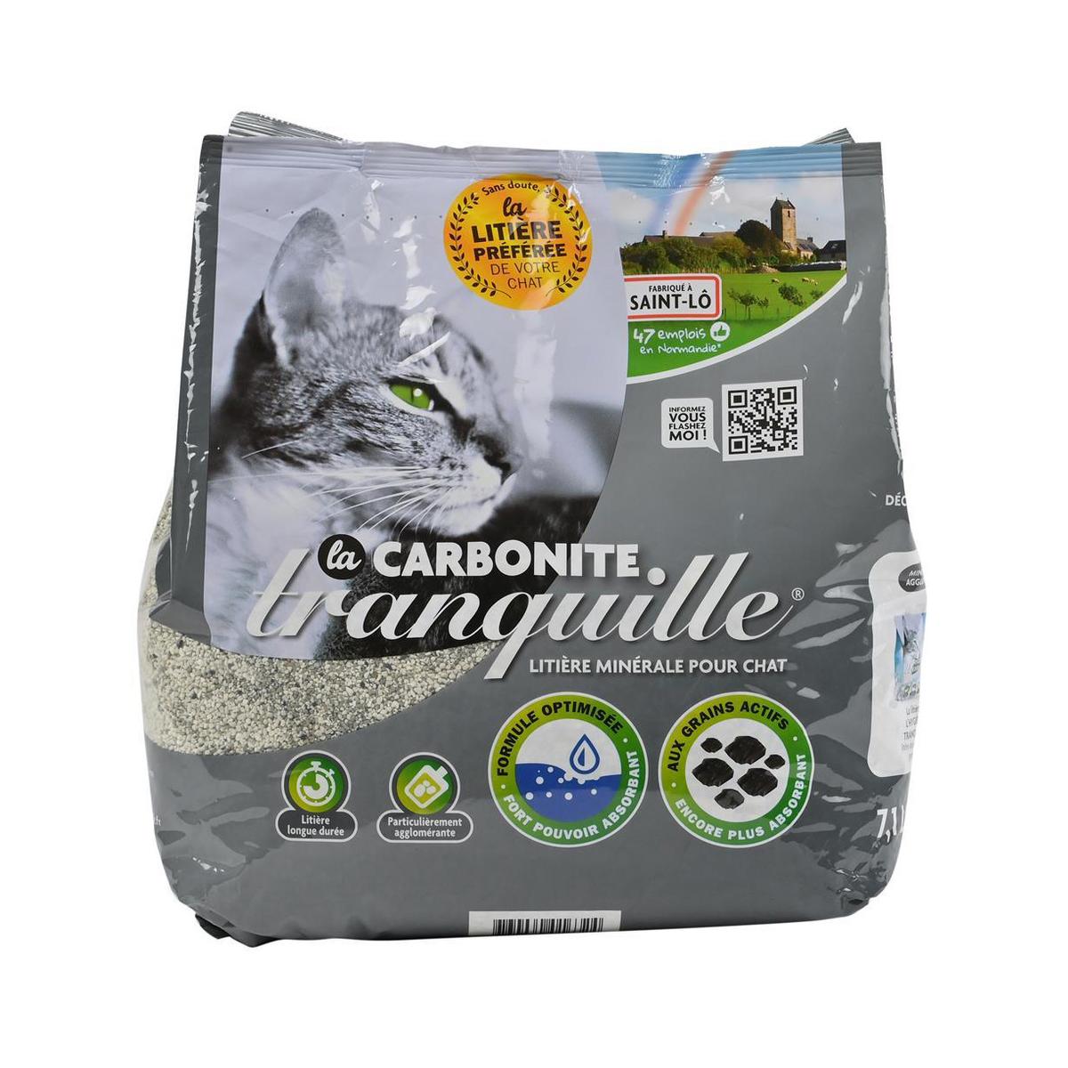 3760060016324 - Tranquille - Litière Minérale Agglomérante Anti-odeurs Carbonite pour Chat 6,5kg