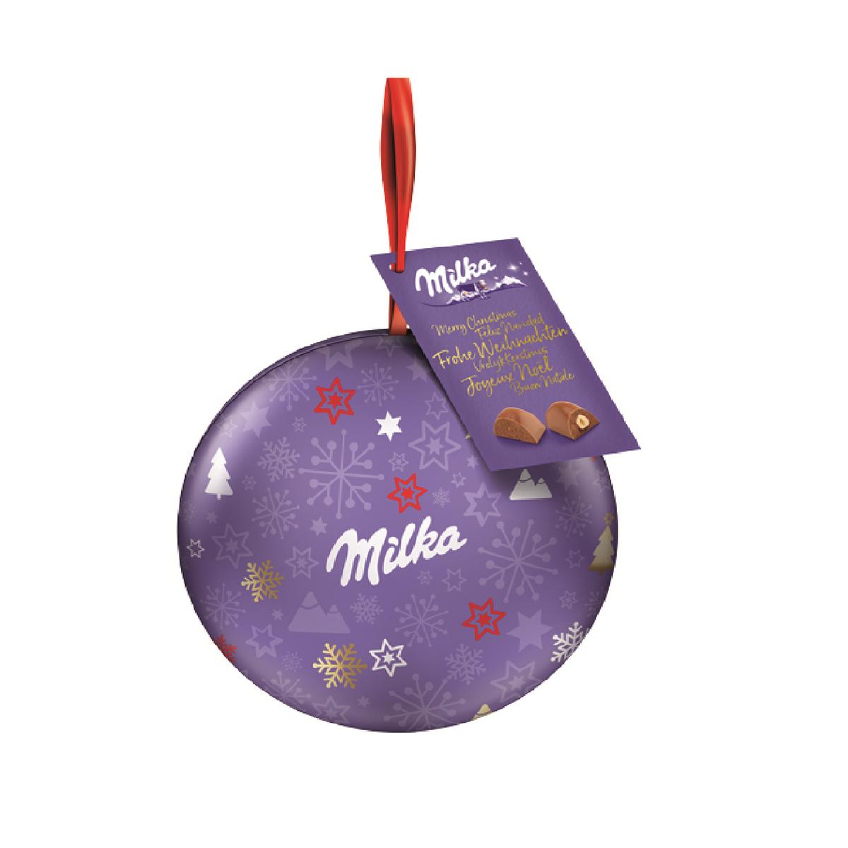 Promo Boules de Noël en Chocolat MILKA chez Carrefour