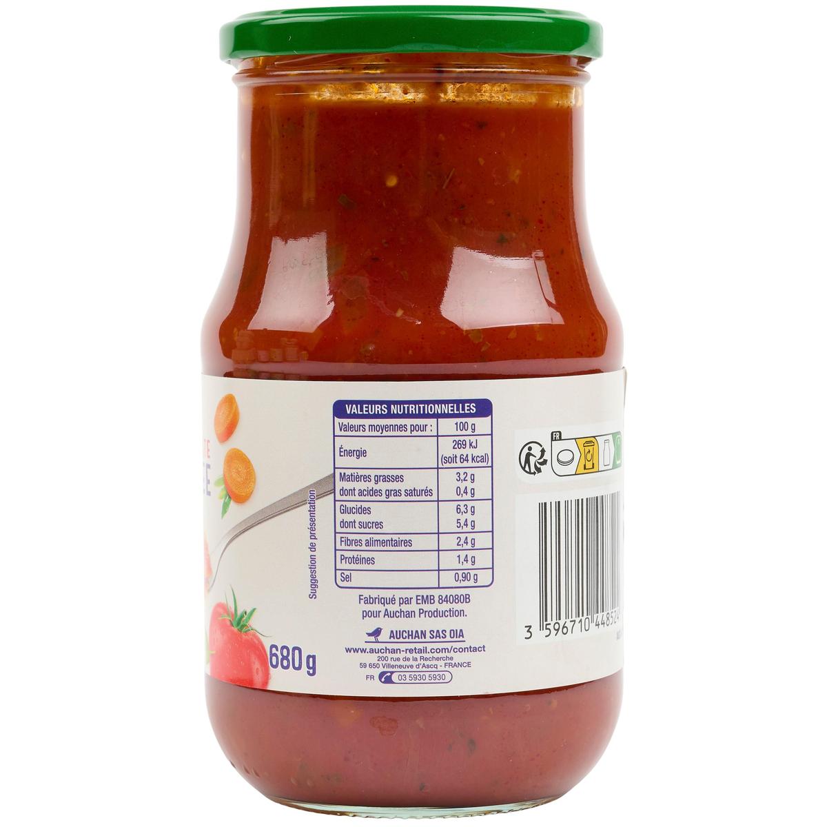 3596710448524 - Auchan - Sauce tomate cuisinée origine France en bocal