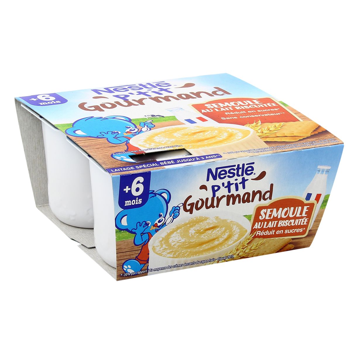 Nestle P Tit Gourmand Semoule Au Lait Biscuitee Des 6 Mois 4x100g
