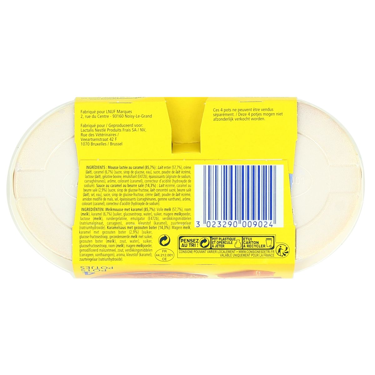 3023290009024 - La laitière - Secret de mousse caramel au beurre salé