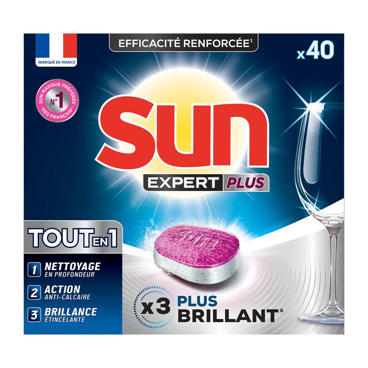 Promo Sun Tablettes Lave-Vaisselle Tout-en-1 Expert Plus Brillance