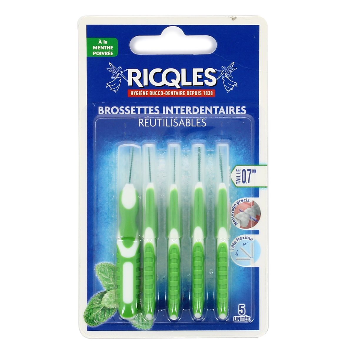3160920521225 - RICQLES - Brossettes interdentaires réutilisables 0,7mm