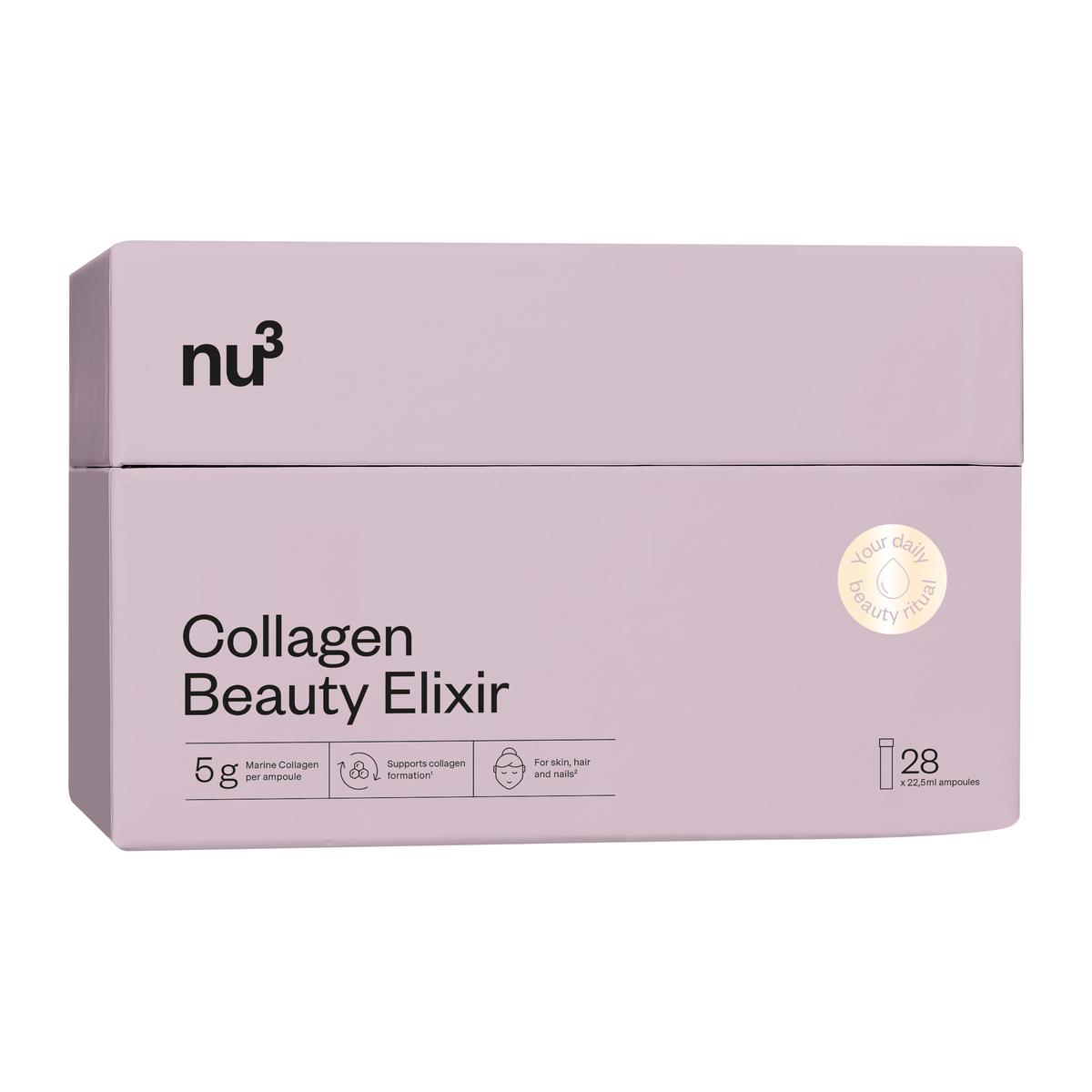 4260744956025 - NU3 - Cure Collagène marin à boire - Collagène Beauty Elixir - 28 ampoules