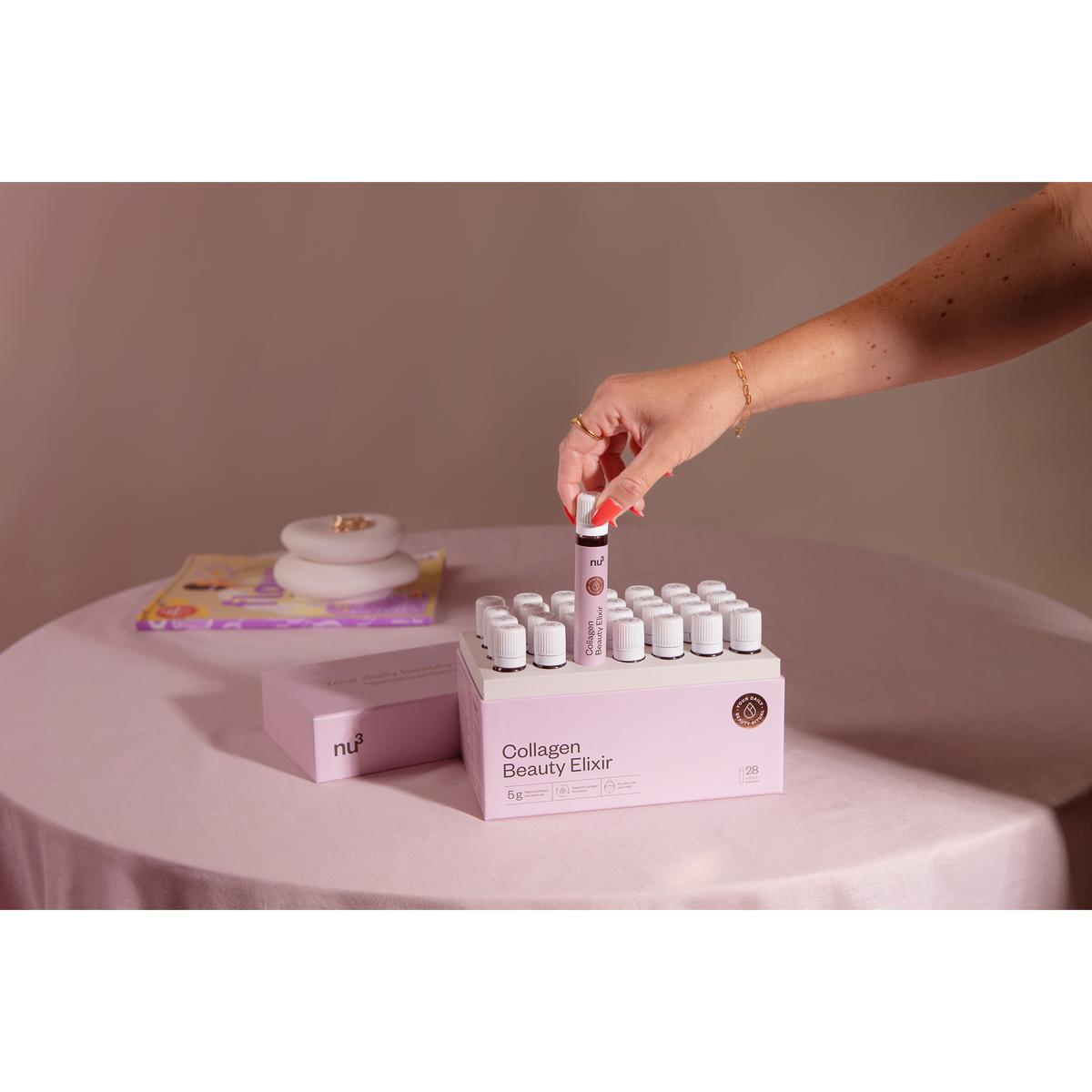 4260744956025 - NU3 - Cure Collagène marin à boire - Collagène Beauty Elixir - 28 ampoules