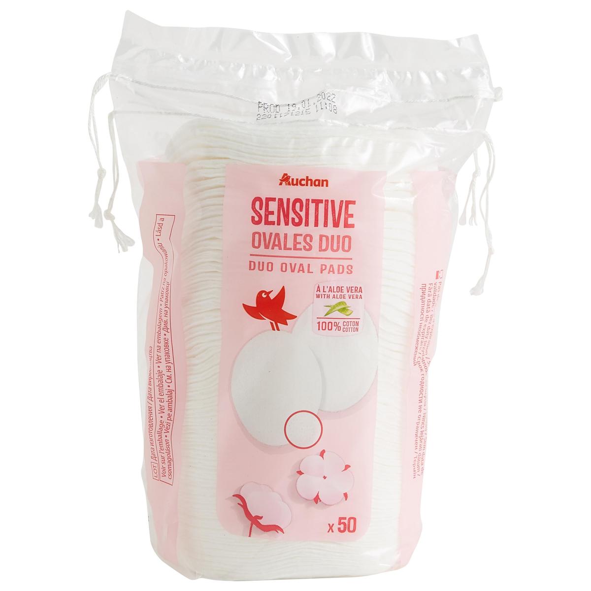 3245678667125 - Auchan - Sensitive cotons ovales à démaquiller