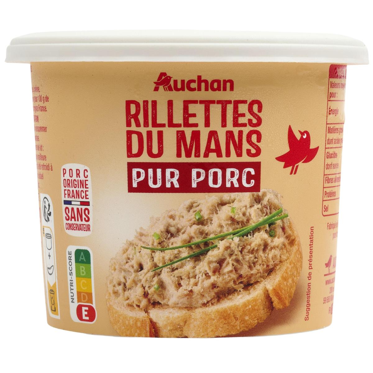 3254560178625 - Auchan - Rillettes du Mans Pur Porc