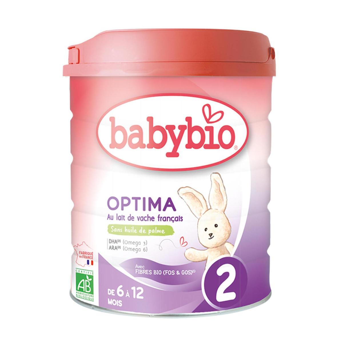 Babybio Lait bébé en poudre Optima Premium Bio 2ème âge, 6-12 mois