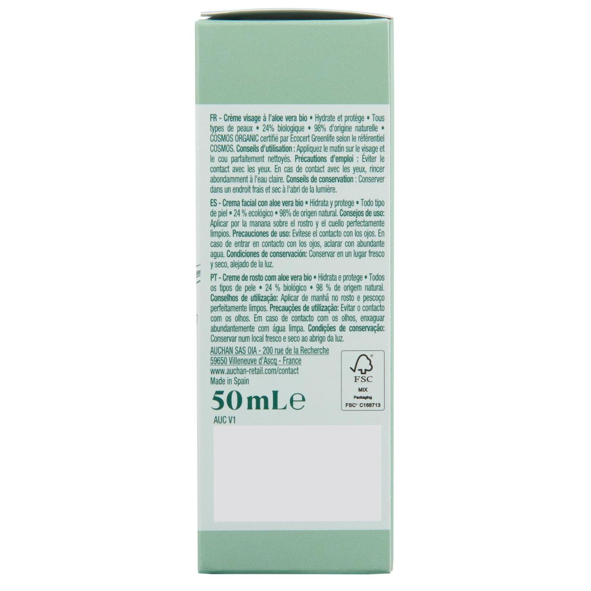 3596710524426 - COSMIA BIO - Crème hydratante et protectrice à l'aloé véra 