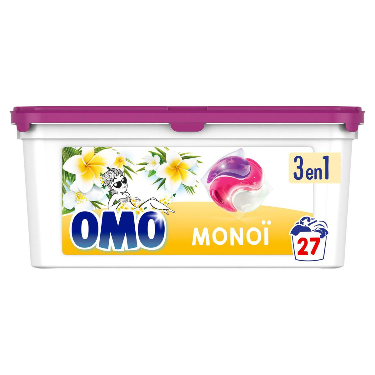 Achat Omo Lessive Capsule 3En1 Essences Naturelles Monoï, 27 capsules