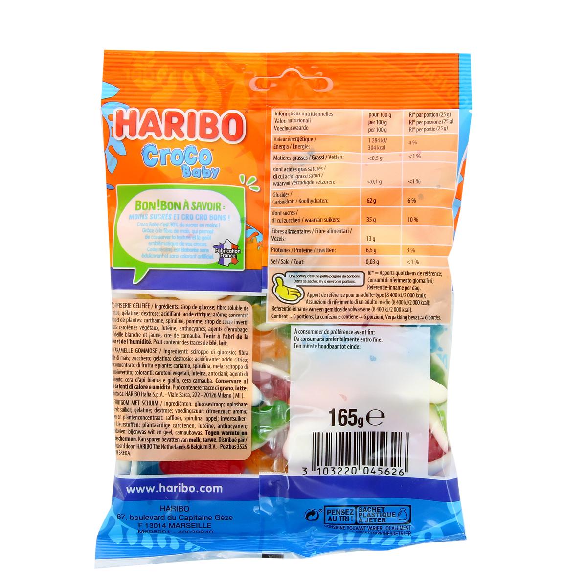 3103220045626 - Haribo - Bonbons croco baby -30% de sucre