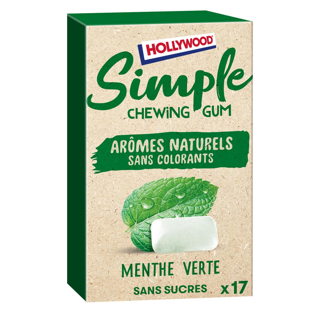 7622201412227 - Hollywood - Chewing-gum menthe verte sans sucres