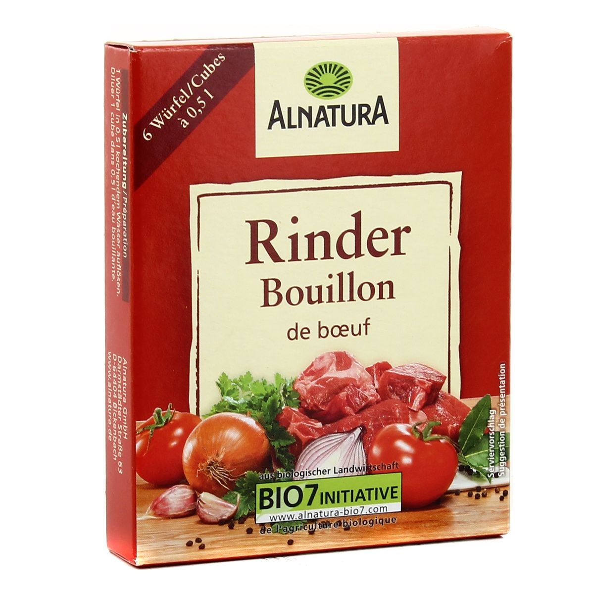 Livraison à domicile Alnatura Cube de bouillon de boeuf bio, 66g