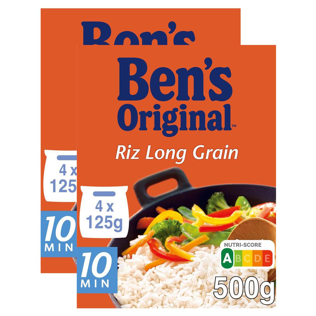 Promotion Uncle Ben's Riz Long Grain Sachet Cuisson 4x125g, Lot de 2x500g