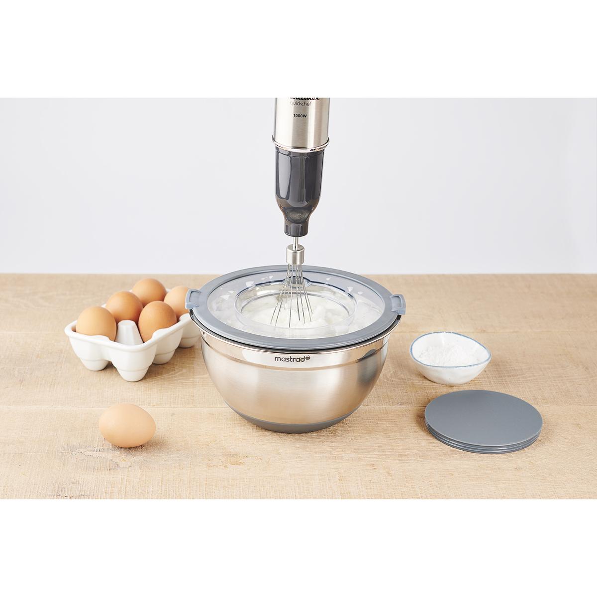 3485990294627 - Mastrad - Bol en inox avec couvercle anti-projections Gris