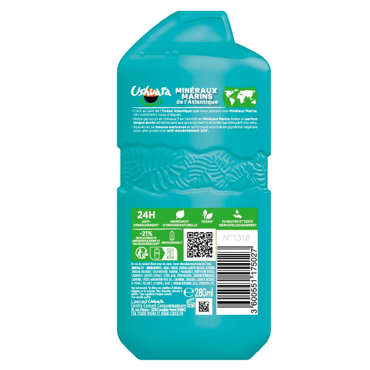 3600551175027 - Ushuaïa - Shampooing et Gel Douche Fraîcheur Minéraux Marins 