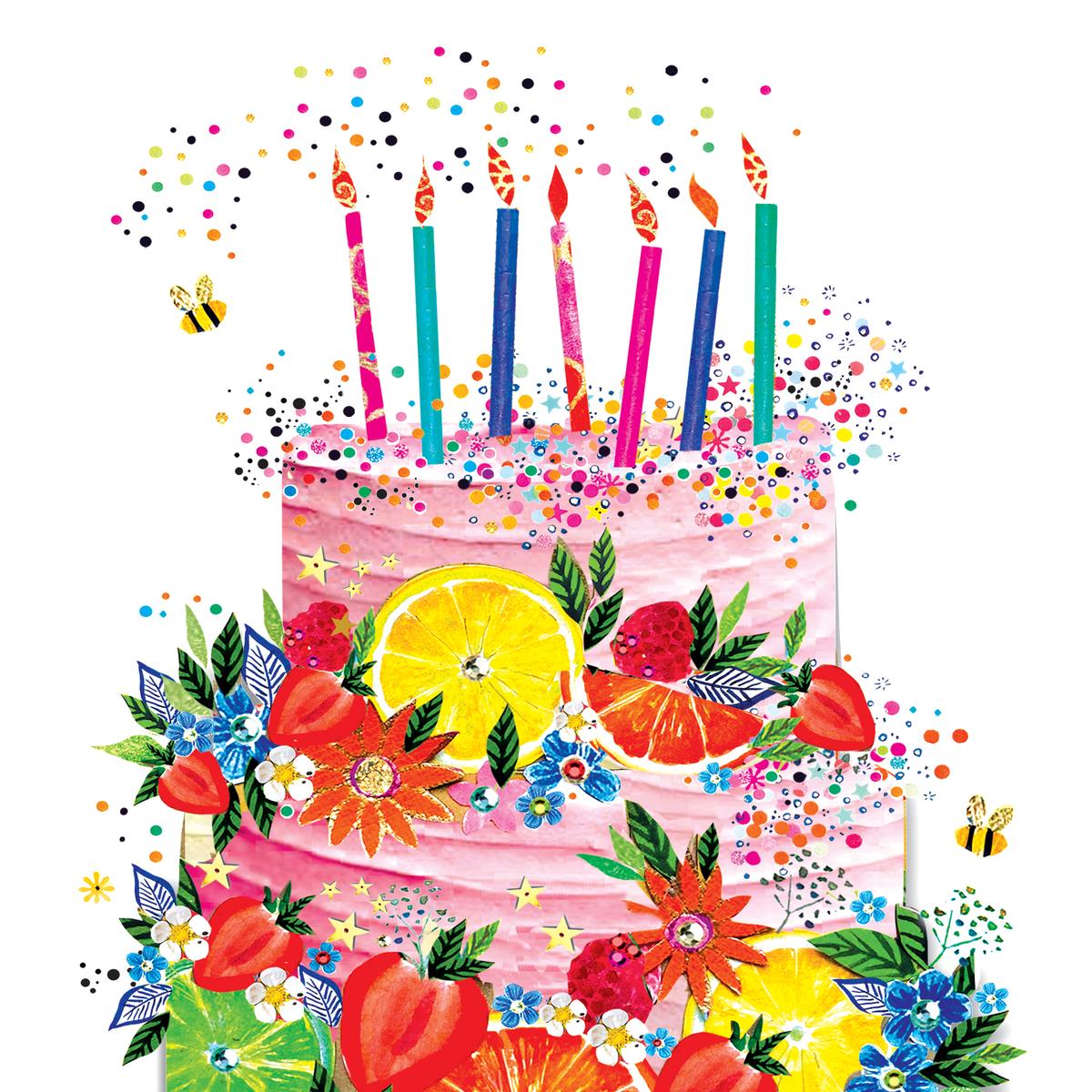 4021766296427 - Paperproducts Design - Serviettes en papier Cake & Fruits