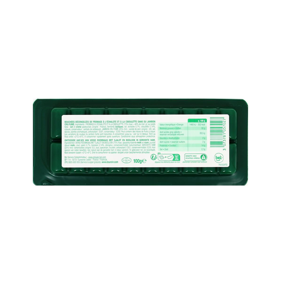 3073781057027 - Boursin - Fromage Apéritif au Speck Echalotte et Ciboulette100g
