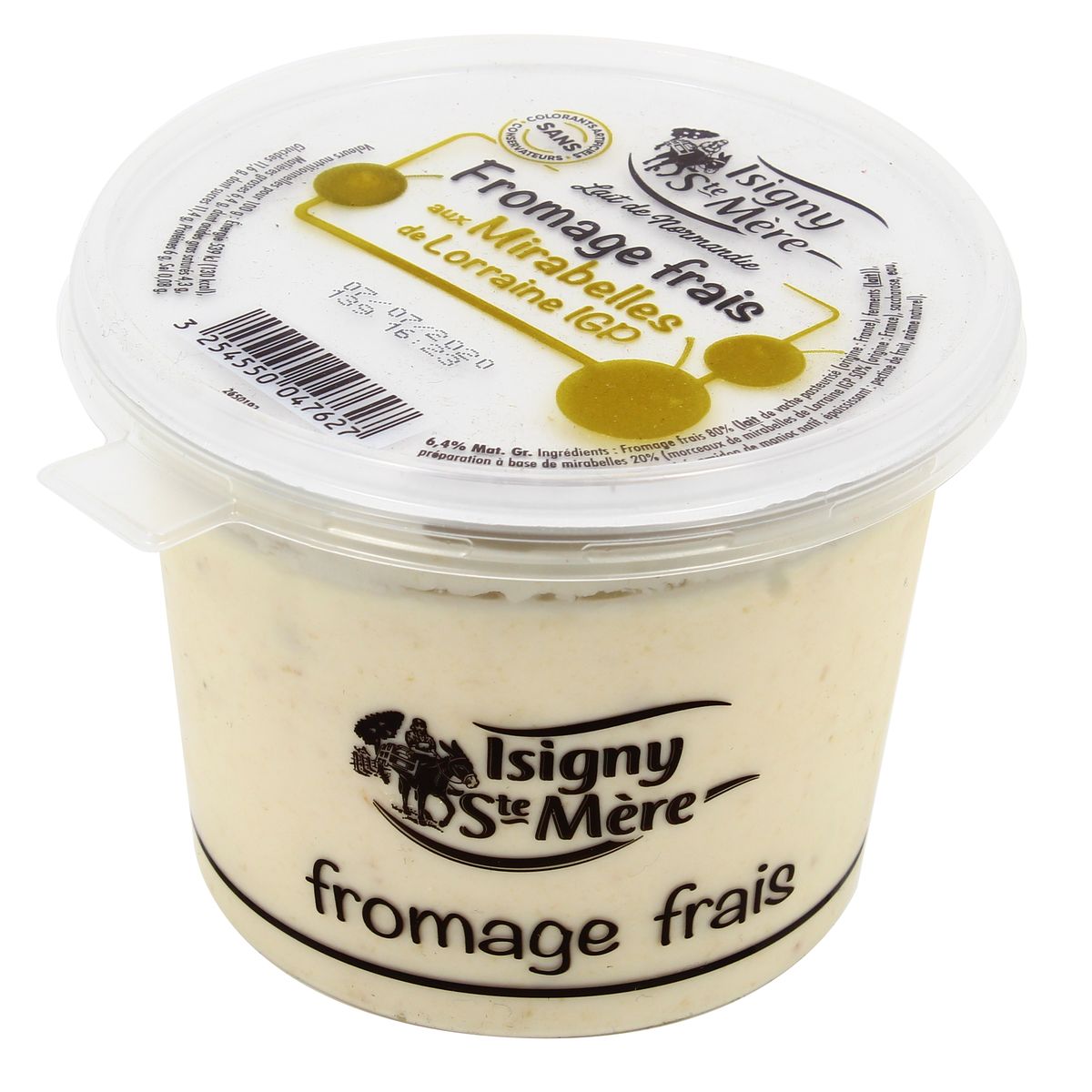 3254550047627 - Isigny Ste mère - Fromage frais à la mirabelle- Lait de vache pasteurisé