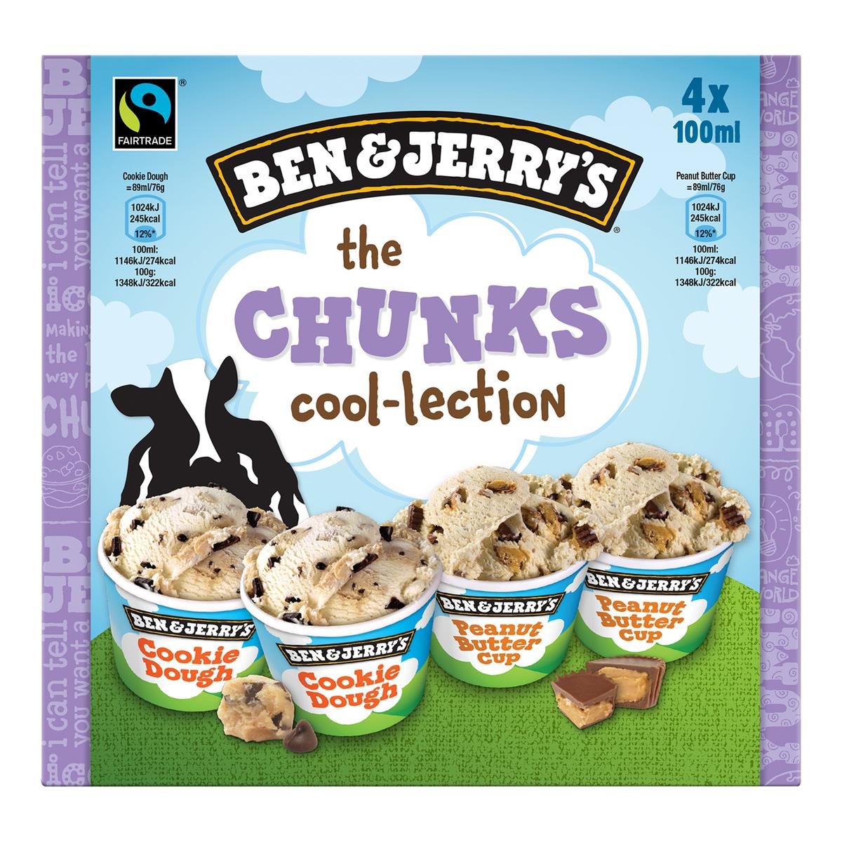 8711327320628 - Ben&Jerry's - Crème glacée Chunks Cool-lection 4x100ml