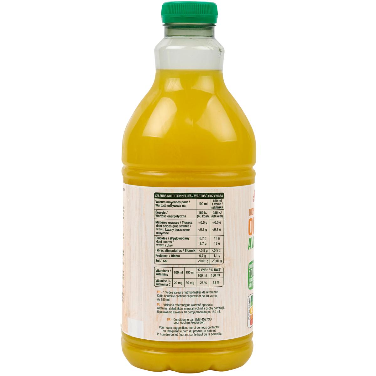3596710473328 - Auchan - Pur Jus d'Orange Avec Pulpe
