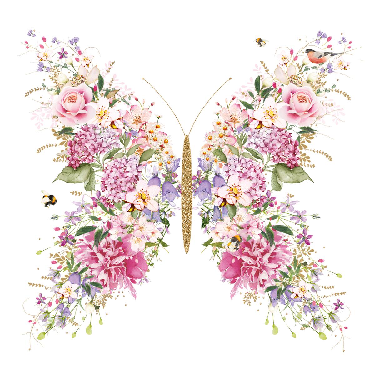 4021766963282 - Paperproducts Design - Serviettes en papier Papillon et fleurs