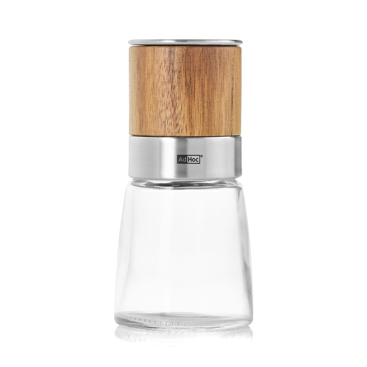 4037571388028 - Adhoc - Moulin sel / poivre en acacia, verre, inox, broyeur céramique