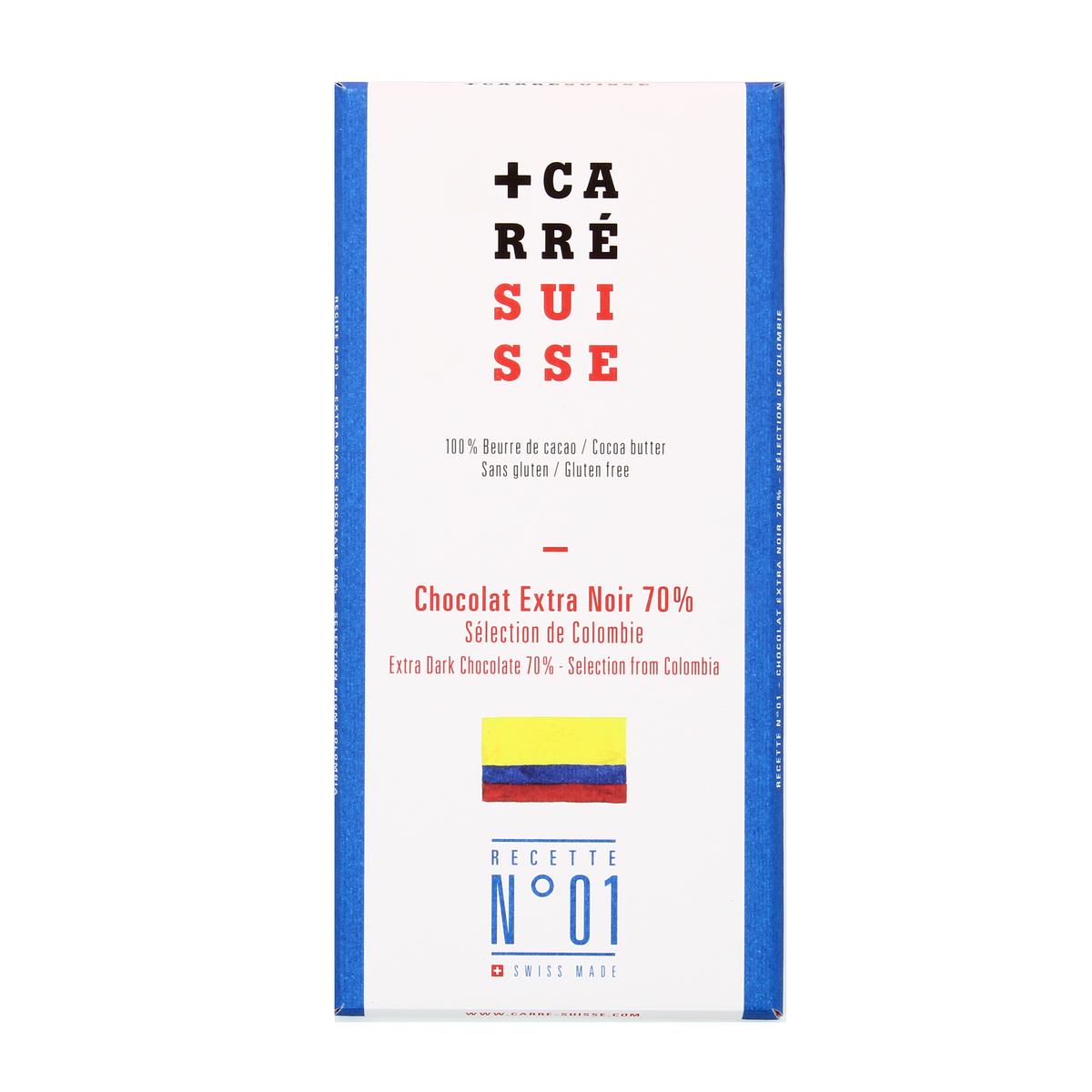 3760231780429 - Carré Suisse - Chocolat extra noir 70% Sélection de Colombie