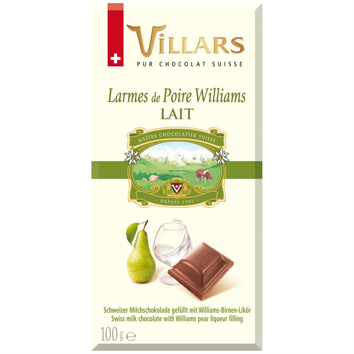 7610036000429 - Villars - Tablette Chocolat au Lait Poire william