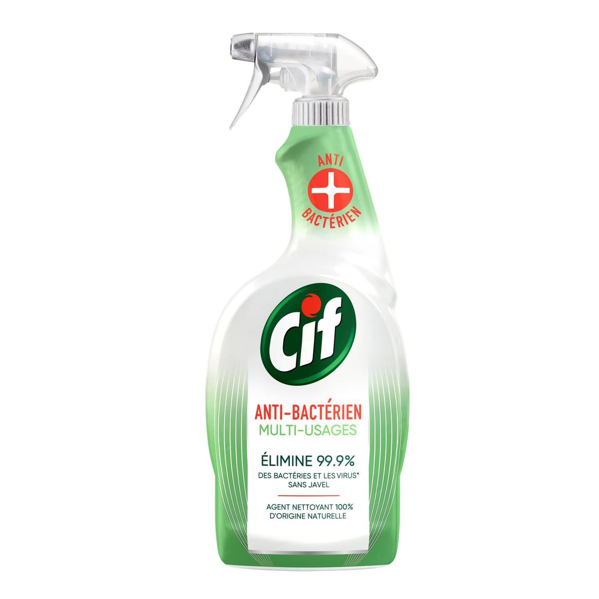 CIF Spray antibactérien nettoyant 100% désinfectant sans javel 750ml pas  cher 