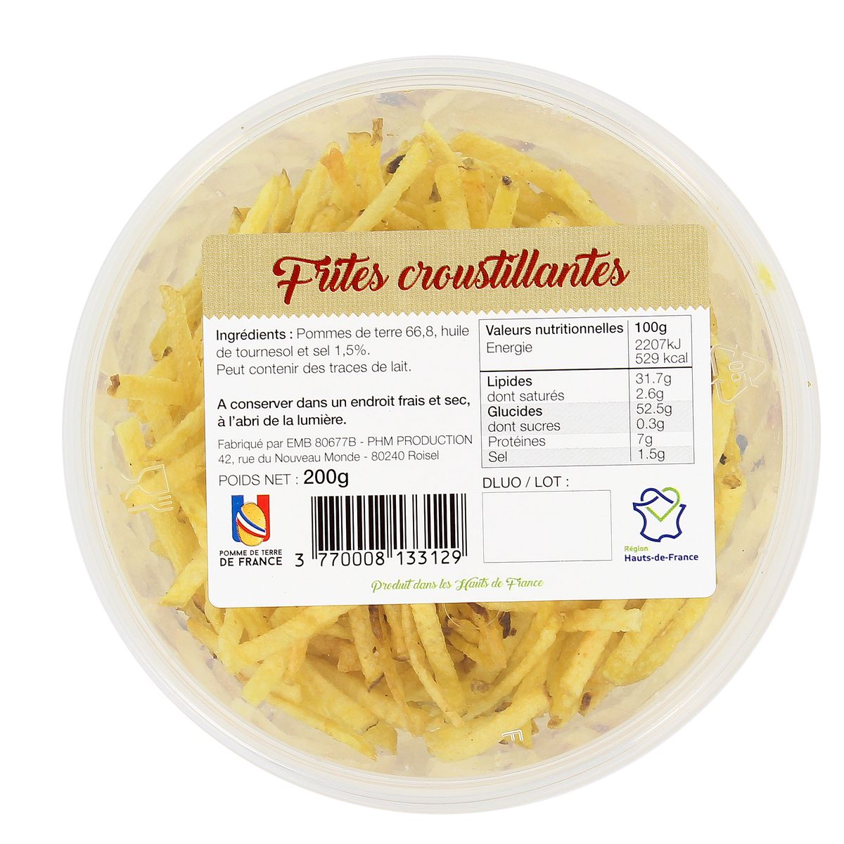 3770008133129 - PHM production - Frites croustillantes