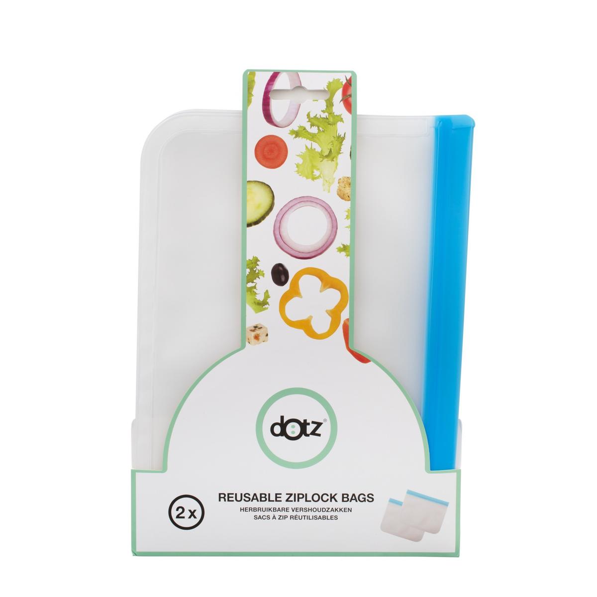 5420059843529 - Dotz - 2 sacs conservation zip réutilisables Peva Bleu