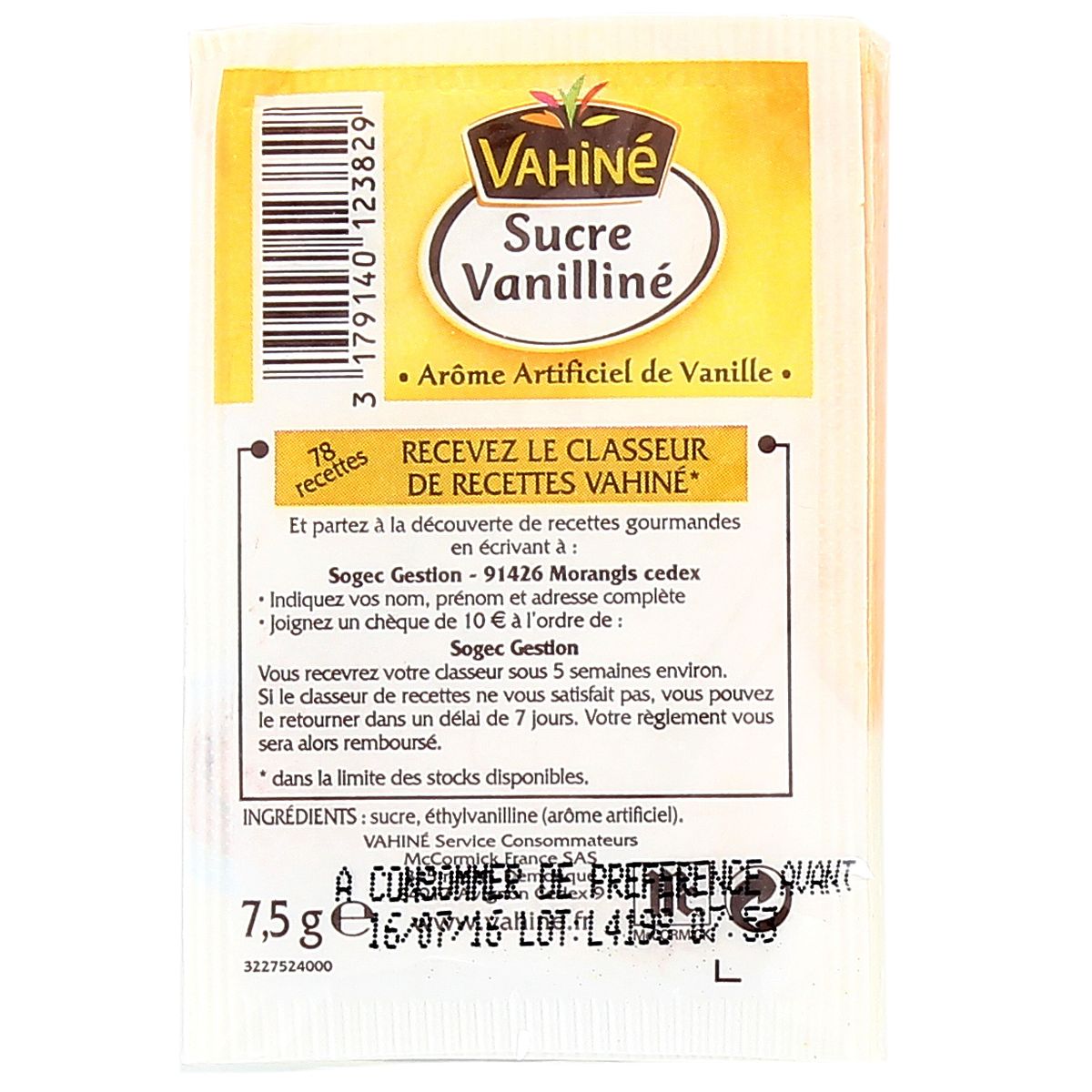 Livraison A Domicile Vahine Sucre Vanilline 10 Sachets De 7 5g