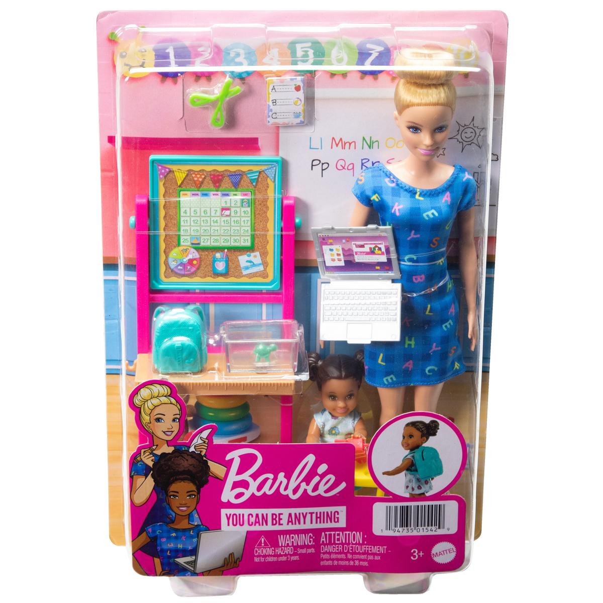 Achat Barbie - Mattel Poupée Barbie Coffret Maîtresse d'école - HCN19