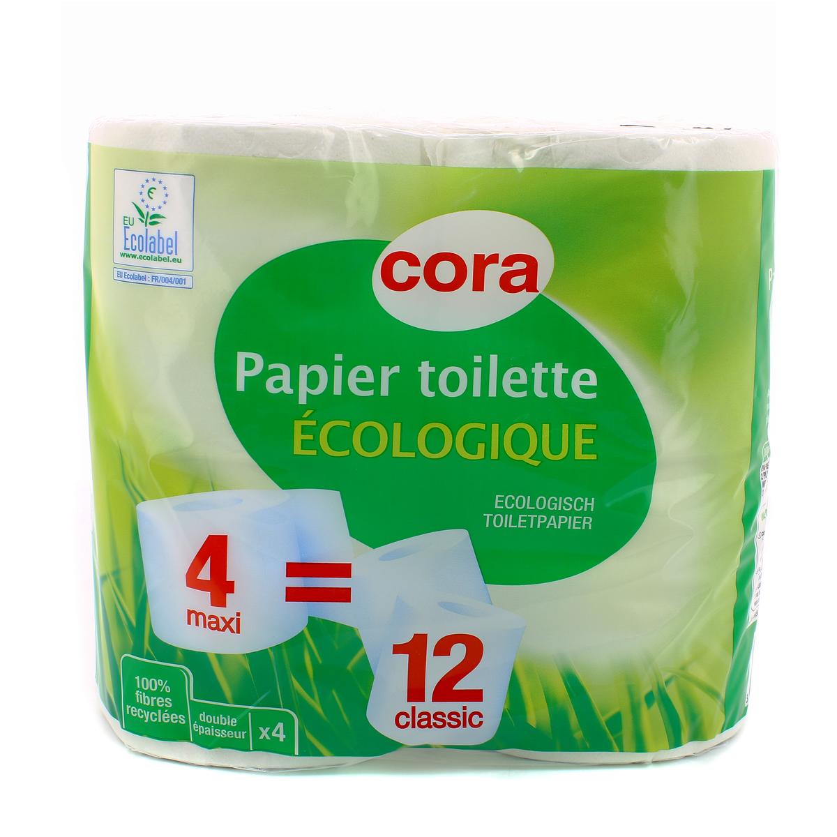 Livraison à domicile Cora Papier toilette écologique 4=12, 4 rouleaux