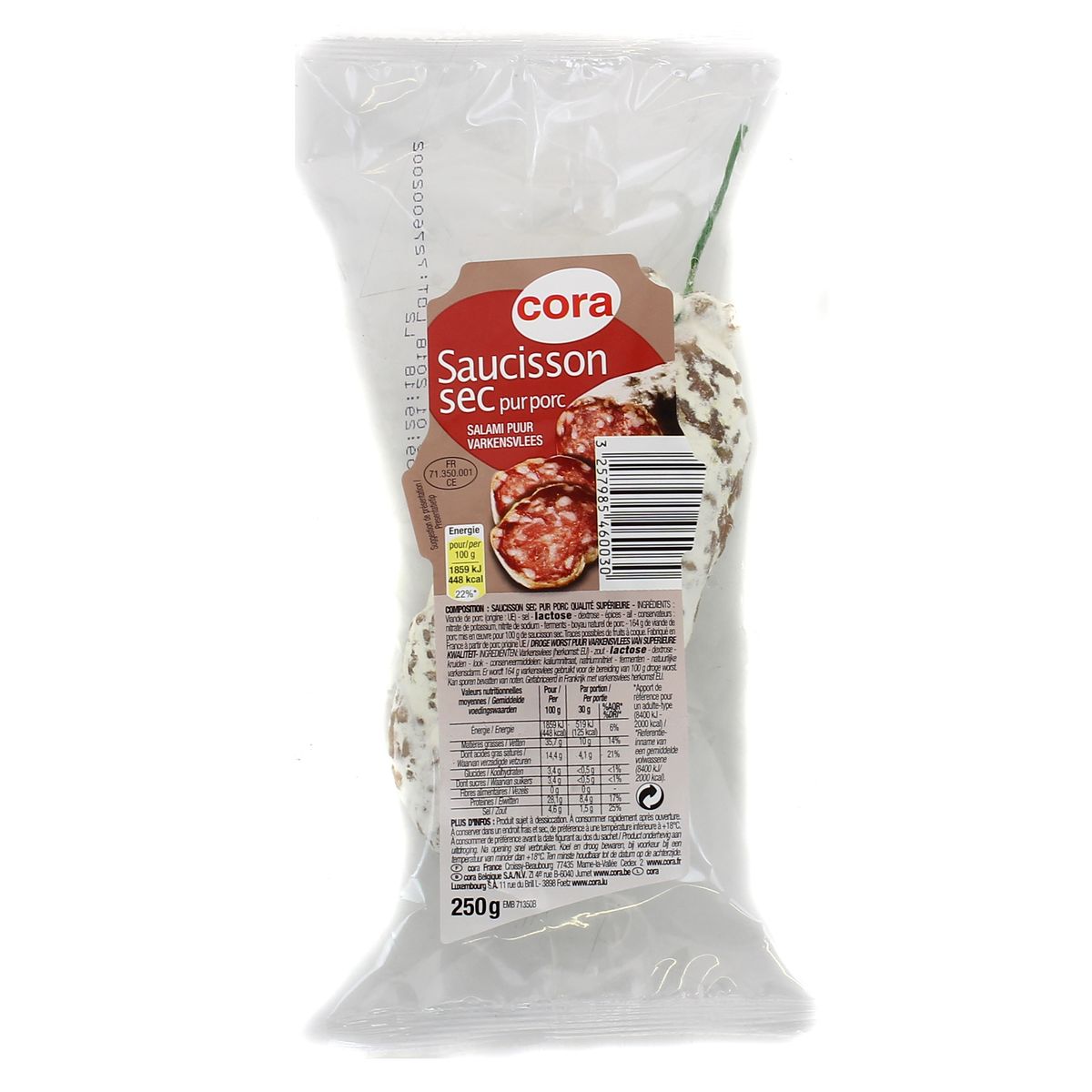 Livraison Domicile Cora Saucisson Sec Pur Porc G